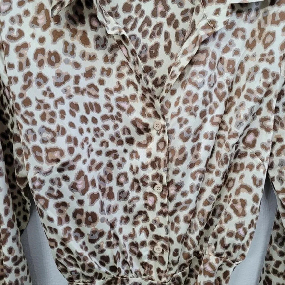 Pretty Little Thing Nude Satin Cheetah Print Dress - Picture 12 of 14